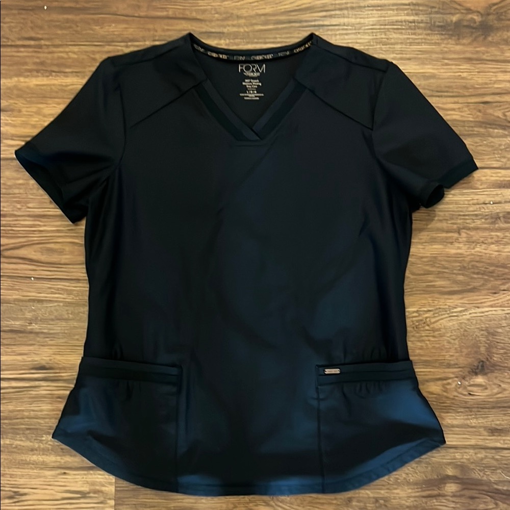 Women's Black Cherokee Form Scrub Top